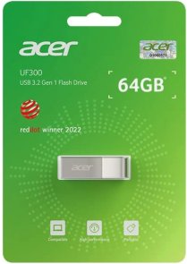 Флешка USB Acer UF300 64GB Metal Silver (BL.9BWWA.518)