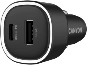 Автомобільний зарядний пристрій Canyon OnDrive 48 48W Black (CNE-CCABR3AC)