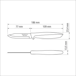 Фото: Набір ножів Tramontina PLENUS 7.6cm 12pcs light Grey (23420/033) № 3 | KTC