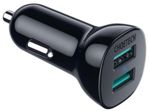 Автомобільний зарядний пристрій Choetech C0051-V5 36W Black