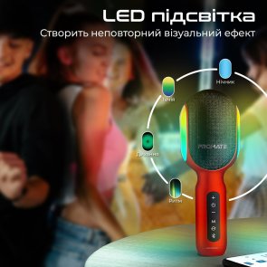 Мікрофон Promate VocalMic LED Red (6959144063683)