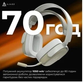 Фото: Гарнітура Ajazz AHM09 Max WL/BT Gray/White (AHM09-MAX-GW) № 11 | KTC