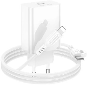 Зарядний пристрій BOROFONE BA21A Pro Long 20W White with Type-C / Lightning (6941991111419)