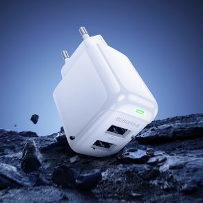Зарядний пристрій BOROFONE BAS41A Potential 2A White with AM/MicroUSB (6941991113765)