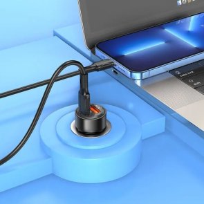 Автомобільний зарядний пристрій BOROFONE BZ20 Smar 38W Transparent Black (6941991101564)