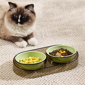 Годівниця подвійна кольорова Me&Pet Зелений (NMP28-2)