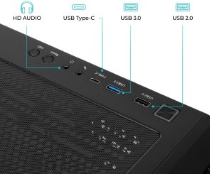 Корпус QUBE Kaper ARGB Black with window (KAPER_FMNU3)