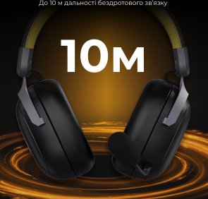 Гарнітура Ajazz AHM08 Max WL/BT Black/Grey/Yellow (AHM08-MAX-BGY)