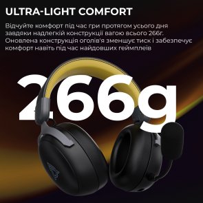 Гарнітура Ajazz AHM08 Max WL/BT Black/Grey/Yellow (AHM08-MAX-BGY)