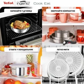 Фото: Набір змішаний Tefal Ingenio Cook Eat 16cm/ 22cm/ 26cm 4pcs (L881S404) № 10 | KTC