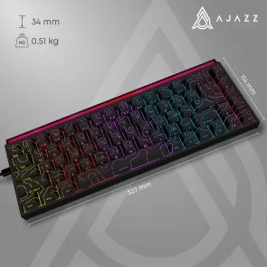 Фото: Клавіатура Ajazz NK68 Red Switch Side Contour USB Black (NK68-R-S-B) № 15 | KTC