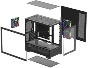 Корпус Deepcool CG380 3F Black with window (R-CG380-BKAGM3-G)