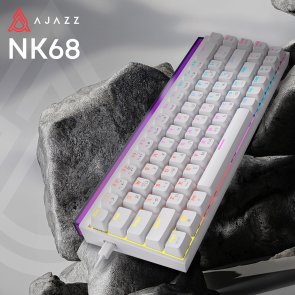 Клавіатура, Ajazz NK68 Red Switch ENG/UKR USB, White ( Gaming )