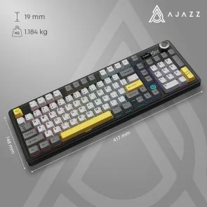 Фото: Клавіатура Ajazz AK980 V2 Gift Switch V2 WL/BT/USB Black/Grey/Yellow (AK980-V2-G-BGY) № 17 | KTC