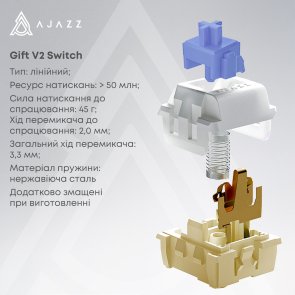 Клавіатура Ajazz AK980 V2 Gift Switch V2 WL/BT/USB Purple/White/Blue (AK980-V2-G-PWB)