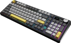 Клавіатура, Ajazz AK870 V2 Maillard Switch ENG/UKR WL/BT/USB, Black/Grey/Yellow ( Gaming )