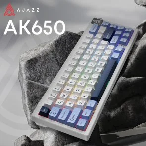 Фото: Клавіатура Ajazz AK650 Sea Salt Switches ENG/UKR USB Blue/White/Blue (AK650-SS-BWB) № 6 | KTC