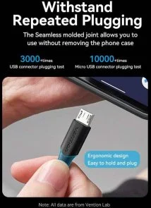 Фото: Кабель Vention AM / MicroUSB 1m Black (CTIBF) № 5 | KTC