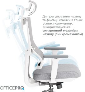Крісло OfficePro Elegant OC600 White/Light Gray (OC600-W-LG-LG)