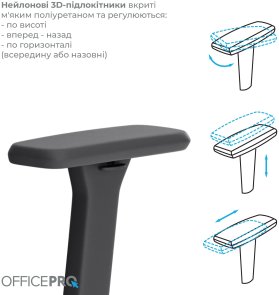 Крісло OfficePro Elegant OC600 Black/Dark Gray (OC600-B-DG-DG)