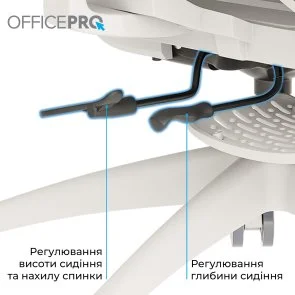 Фото: Крісло OfficePro Skyline Footrest OC750 White/Light Gray (OC750-W-LG-LG) № 16 | KTC