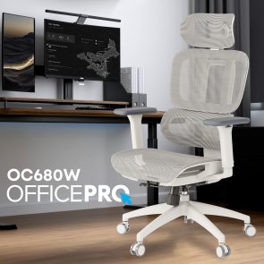 Крісло OfficePro Skyline OC680 White/Light Gray (OC680-W-LG-LG)