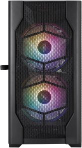 Корпус 1stPlayer D4-M-BK-2F1P-1F1 Black with window