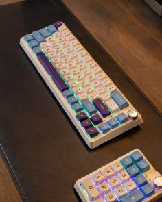 Клавіатура KZZI K68 Pro Rainbow Switch ENG/UKR WL/BT/USB Blue Sea (6977534870468)