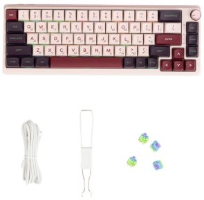 Клавіатура KZZI K68 Pro Rainbow Switch ENG/UKR WL/BT/USB Nezuko Purple (6977534870475)