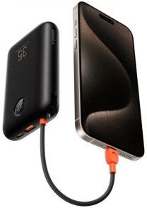 Батарея універсальна Veger K2 20000mAh 35W Built-in Cables Lightning / Type-C Black (6977525750120)