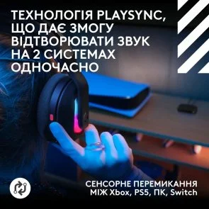 Фото: Гарнітура Logitech G Astro A20 X Lightspeed WL/BT Black (939-002247) № 3 | KTC