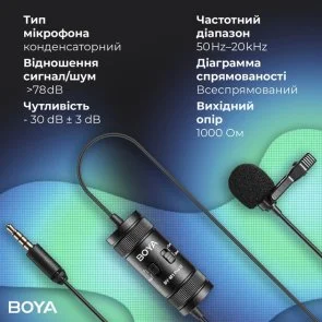 Фото: Мікрофон BOYA BY-M1 Pro II Black № 12 | KTC