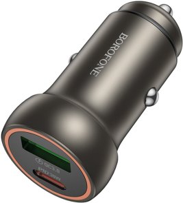 Автомобільний зарядний пристрій BOROFONE BZ32A Fresh 30W Metal Gray (6941991118579)