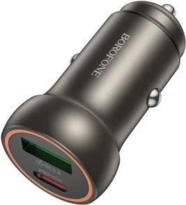 Фото: Автомобільний зарядний пристрій BOROFONE BZ32A Fresh 30W Metal Gray (6941991118579) № 3 | KTC
