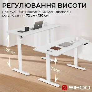 Фото: Стіл комп’ютерний SIHOO D03 White (D03-106/D03-107) № 7 | KTC