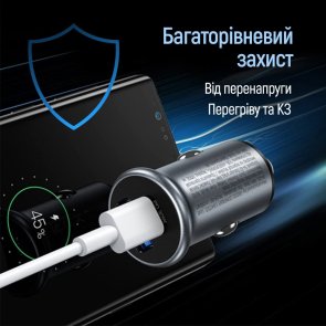Автомобільний зарядний пристрій ColorWay 48W Gray (CW-CHA065PD-GR)