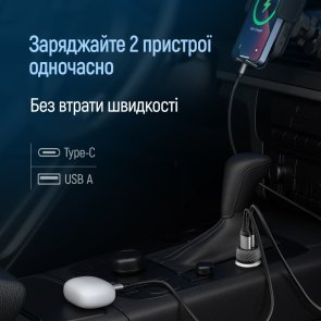 Автомобільний зарядний пристрій ColorWay 35W PD QC3.0 Black (CW-CHA064PD-BK)