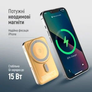 Фото: Батарея універсальна ColorWay 10000mAh 22.5W MagSafe/Watch Wireless 15W Amber (CW-PB100LPA2Y-WPDD) № 8 | KTC