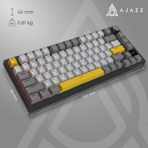 Клавіатура Ajazz AK820 Pro Flying Fish Switch RGB With Screen Wireless Black (AK820PRO-FF-BGY)