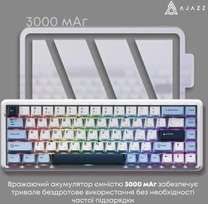 Фото: Клавіатура Ajazz AK680 Max Magnetic Switch RGB WL/BT/USB White (AK680-M-BWD-A) № 6 | KTC