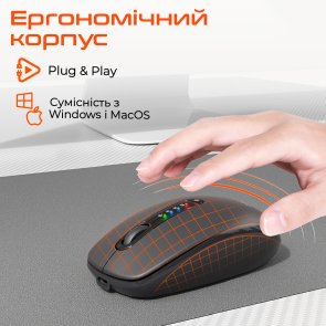 Мишка, Meetion BTM100R Wireless, Black/Steel Gray