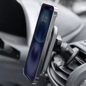 Кріплення для мобільного телефону Proove Square Magnetic PRO 15W Metal Gray (54692)
