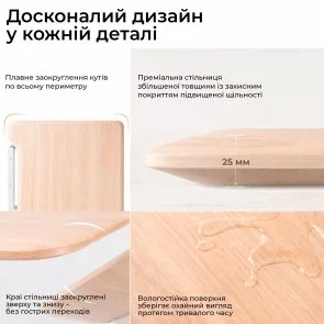 Фото: Стіл комп’ютерний SIHOO D07A Maple/White (D07A-102/D07J-102-AB/DO7-P) № 11 | KTC