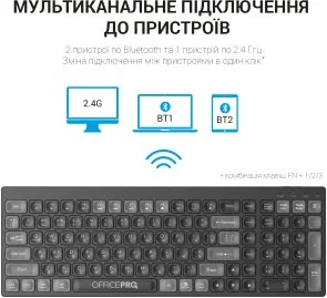 Фото: Клавіатура OfficePro SK985B Wireless Black № 10 | KTC