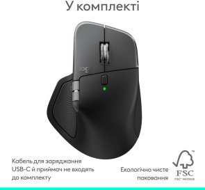 Миша Logitech MX Master 4 for Mac Wireless/Bluetooth Space Black (910-007577)