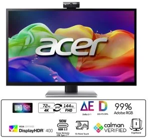 Фото: Монітор Acer PE270KTbmiiphcuzx Black (UM.HP0EE.014) - 27" IPS / 3840×2160 / 72 Гц / Adaptive Sync № 2 | KTC