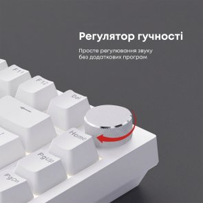 Клавіатура Ajazz AK820 Red Switch ENG/UKR USB White (AK820-R-W)