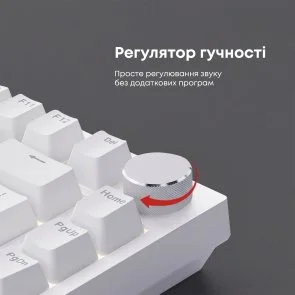 Фото: Клавіатура Ajazz AK820 Red Switch ENG/UKR USB White (AK820-R-W) № 16 | KTC