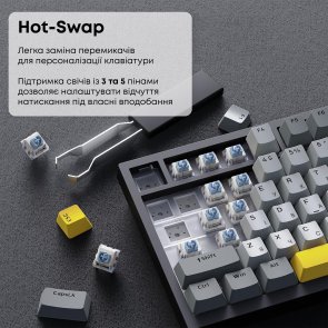 Клавіатура Ajazz AK820 Sea Salt Switch ENG/UKR USB Black (AK820-SS-BGY)