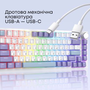 Клавіатура Ajazz AK820 Sea Salt Switch ENG/UKR USB White (AK820-SS-PWB)